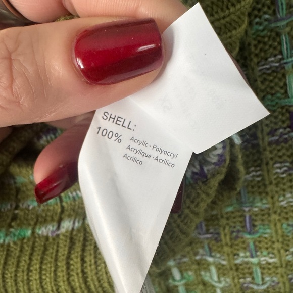 NEW Cupshe Rainbow Stitching Drop Sleeve Semi-cropped Sweater Size Small - Picture 7 of 11